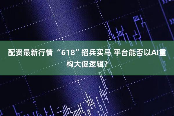 配资最新行情 “618”招兵买马 平台能否以AI重构大促逻辑？